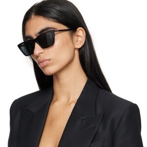 Like New- Saint Laurent black sl 737 mica thin sunglasses.